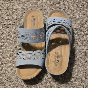 American Exchange Women's Light Blue Sandals